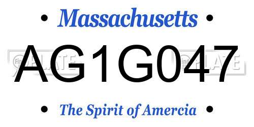 AG1G047 Massachusetts License Plate