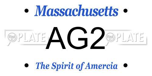 AG2 Massachusetts License Plate