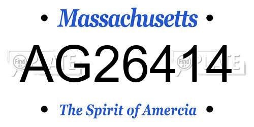AG26414 Massachusetts License Plate