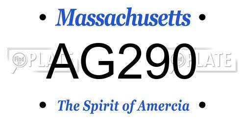 AG290 Massachusetts License Plate