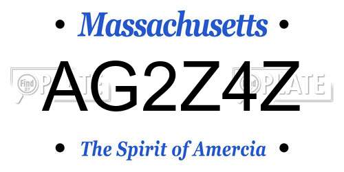 AG2Z4Z Massachusetts License Plate