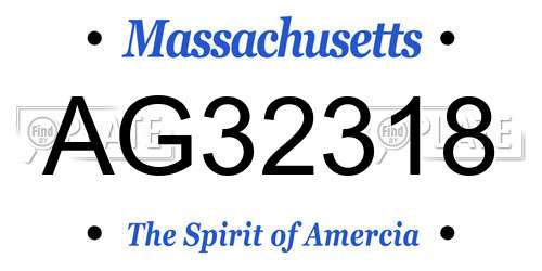 AG32318 Massachusetts License Plate