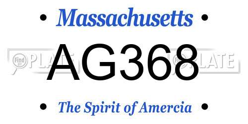 AG368 Massachusetts License Plate