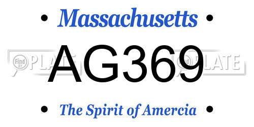 AG369 Massachusetts License Plate