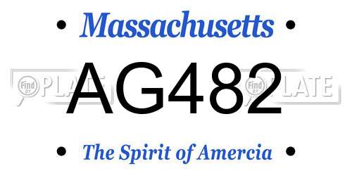 AG482 Massachusetts License Plate
