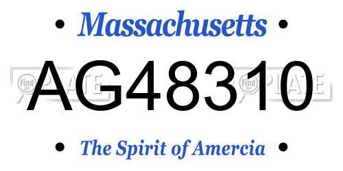 AG48310 Massachusetts License Plate