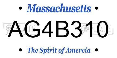AG4B310 Massachusetts License Plate