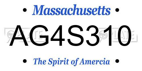 AG4S310 Massachusetts License Plate