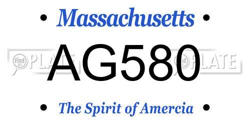 AG580 Massachusetts License Plate