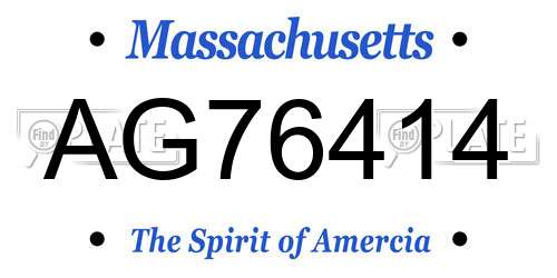 AG76414 Massachusetts License Plate