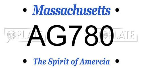 AG780 Massachusetts License Plate