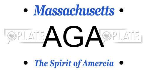 AGA Massachusetts License Plate