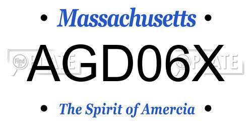 AGD06X Massachusetts License Plate