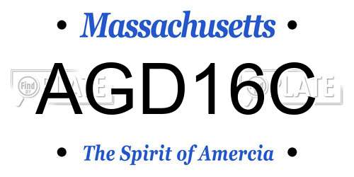 AGD16C Massachusetts License Plate