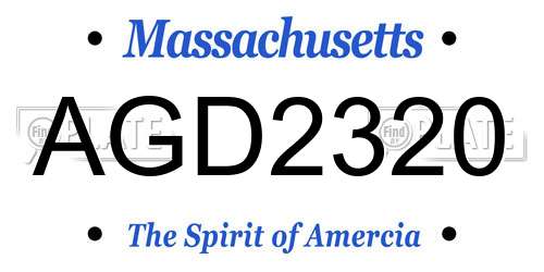 AGD2320 Massachusetts License Plate
