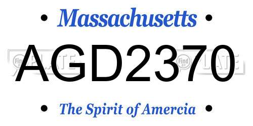 AGD2370 Massachusetts License Plate