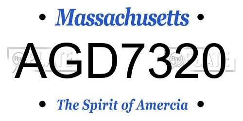 AGD7320 Massachusetts License Plate