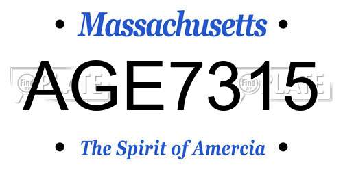 AGE7315 Massachusetts License Plate
