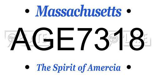 AGE7318 Massachusetts License Plate
