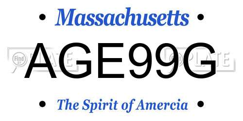 AGE99G Massachusetts License Plate