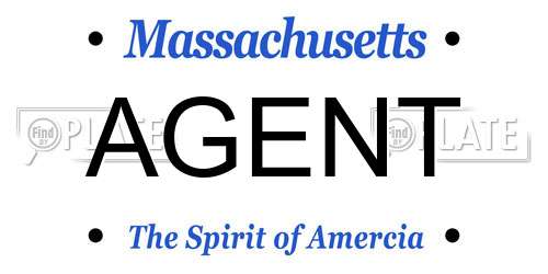 AGENT Massachusetts License Plate