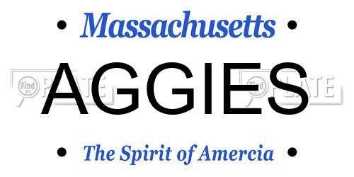 AGGIES Massachusetts License Plate