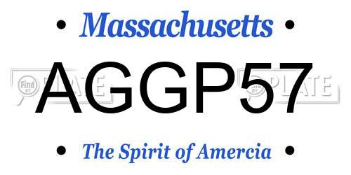 AGGP57 Massachusetts License Plate