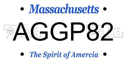 AGGP82 Massachusetts License Plate