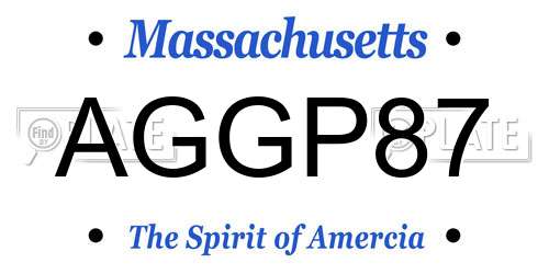 AGGP87 Massachusetts License Plate