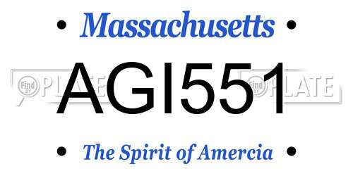 AGI551 Massachusetts License Plate