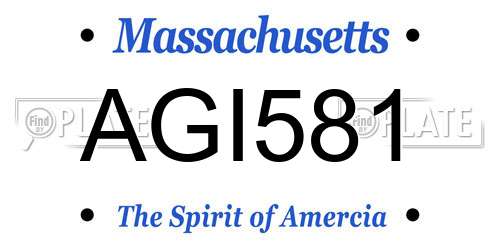 AGI581 Massachusetts License Plate