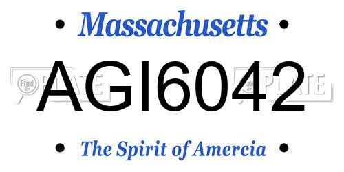 AGI6042 Massachusetts License Plate
