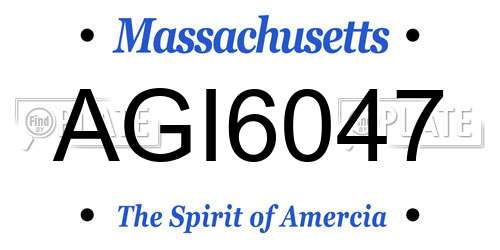 AGI6047 Massachusetts License Plate