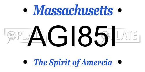 AGI85I Massachusetts License Plate