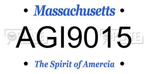 AGI9015 Massachusetts License Plate