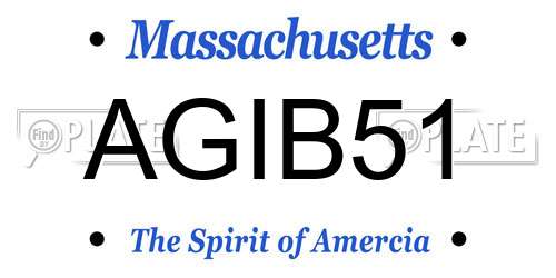 AGIB51 Massachusetts License Plate