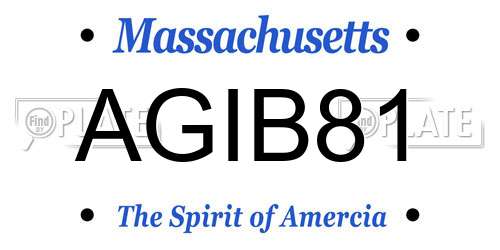 AGIB81 Massachusetts License Plate