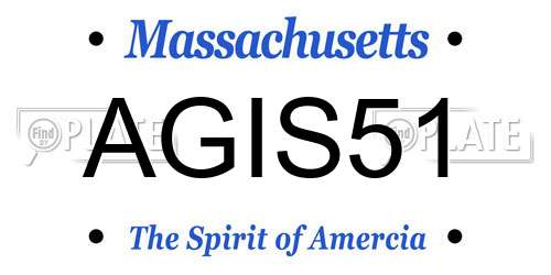 AGIS51 Massachusetts License Plate