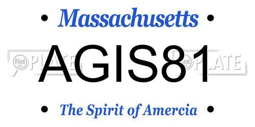AGIS81 Massachusetts License Plate