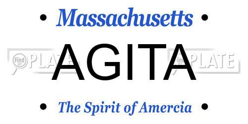 AGITA Massachusetts License Plate