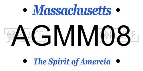 AGMM08 Massachusetts License Plate