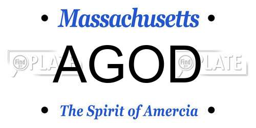 AGOD Massachusetts License Plate