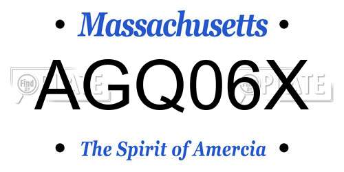 AGQ06X Massachusetts License Plate