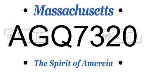AGQ7320 Massachusetts License Plate