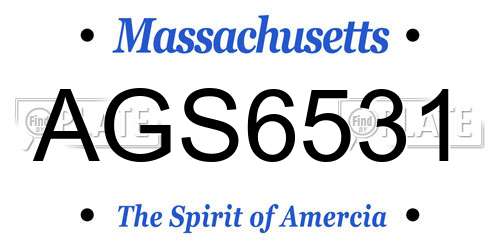 AGS6531 Massachusetts License Plate