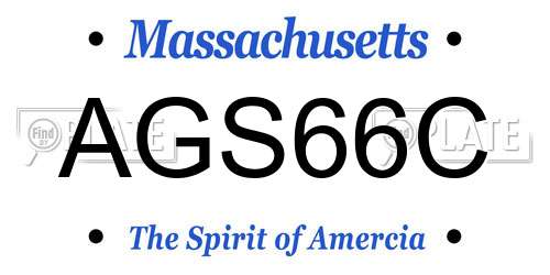 AGS66C Massachusetts License Plate