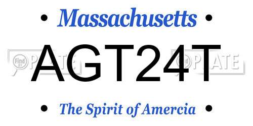AGT24T Massachusetts License Plate