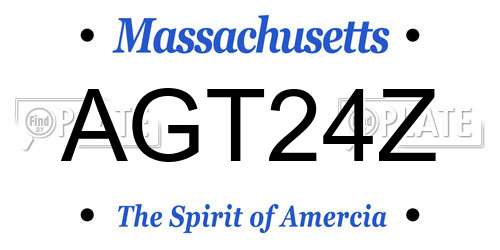AGT24Z Massachusetts License Plate