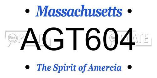 AGT604 Massachusetts License Plate