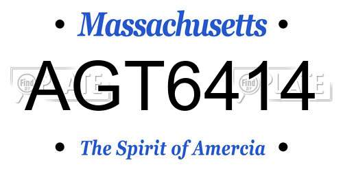 AGT6414 Massachusetts License Plate